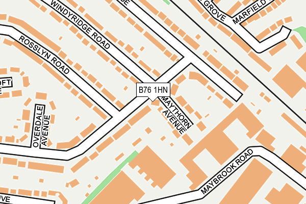 B76 1HN map - OS OpenMap – Local (Ordnance Survey)