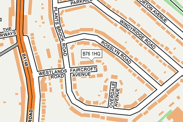 B76 1HQ map - OS OpenMap – Local (Ordnance Survey)
