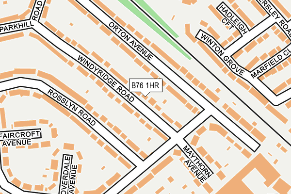 B76 1HR map - OS OpenMap – Local (Ordnance Survey)