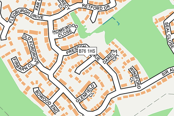 B76 1HS map - OS OpenMap – Local (Ordnance Survey)