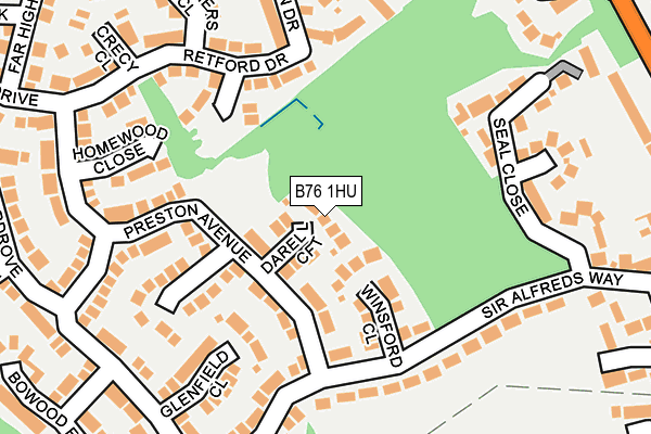 B76 1HU map - OS OpenMap – Local (Ordnance Survey)