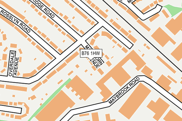 B76 1HW map - OS OpenMap – Local (Ordnance Survey)