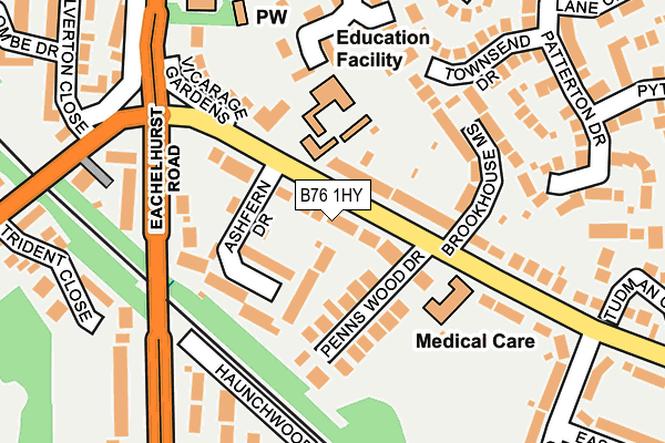 B76 1HY map - OS OpenMap – Local (Ordnance Survey)