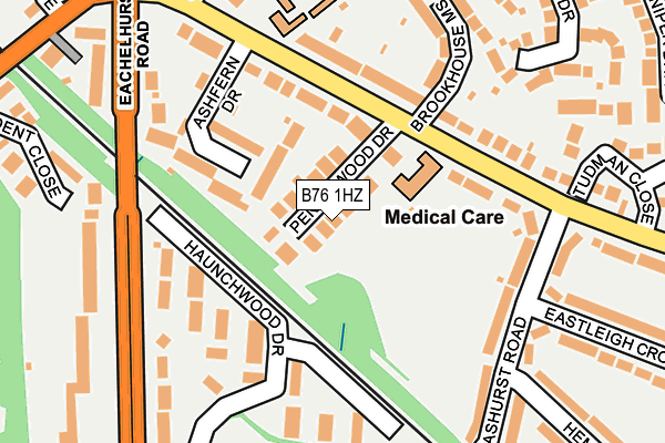 B76 1HZ map - OS OpenMap – Local (Ordnance Survey)