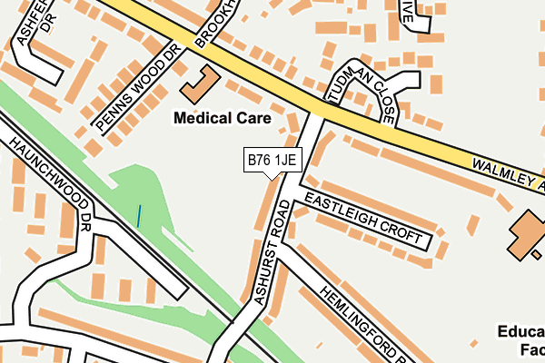 B76 1JE map - OS OpenMap – Local (Ordnance Survey)