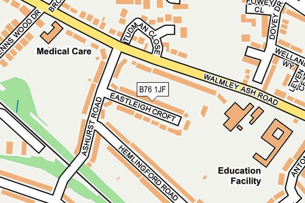 B76 1JF map - OS OpenMap – Local (Ordnance Survey)