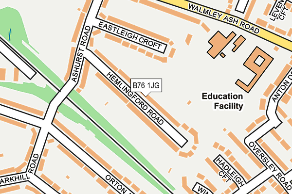B76 1JG map - OS OpenMap – Local (Ordnance Survey)