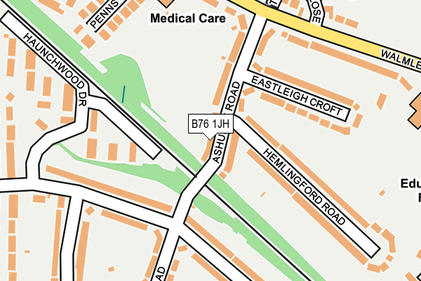 B76 1JH map - OS OpenMap – Local (Ordnance Survey)