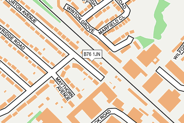 B76 1JN map - OS OpenMap – Local (Ordnance Survey)