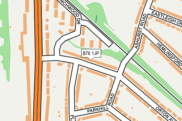 B76 1JP map - OS OpenMap – Local (Ordnance Survey)