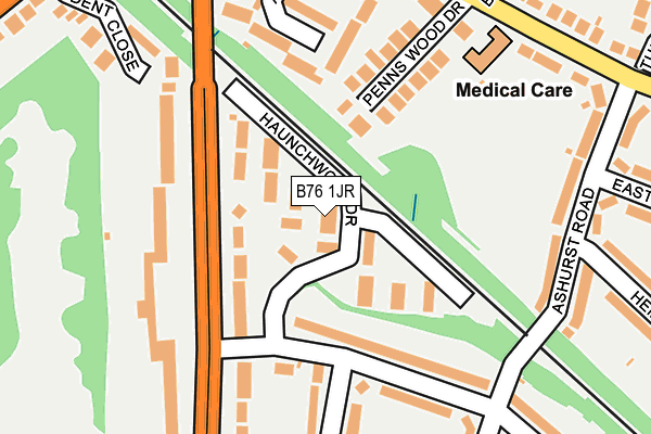 B76 1JR map - OS OpenMap – Local (Ordnance Survey)