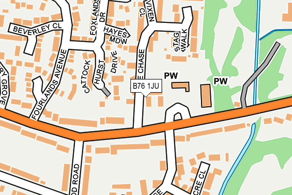 B76 1JU map - OS OpenMap – Local (Ordnance Survey)