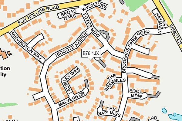 B76 1JX map - OS OpenMap – Local (Ordnance Survey)