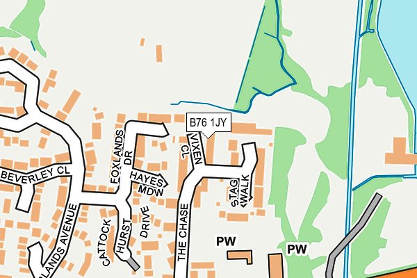 B76 1JY map - OS OpenMap – Local (Ordnance Survey)