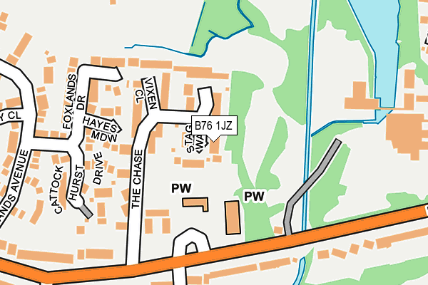 B76 1JZ map - OS OpenMap – Local (Ordnance Survey)