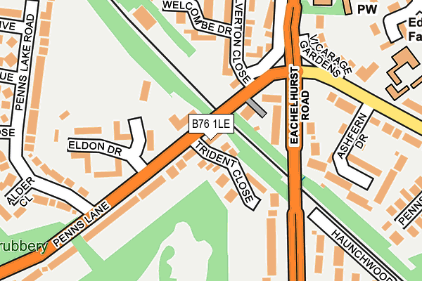 B76 1LE map - OS OpenMap – Local (Ordnance Survey)