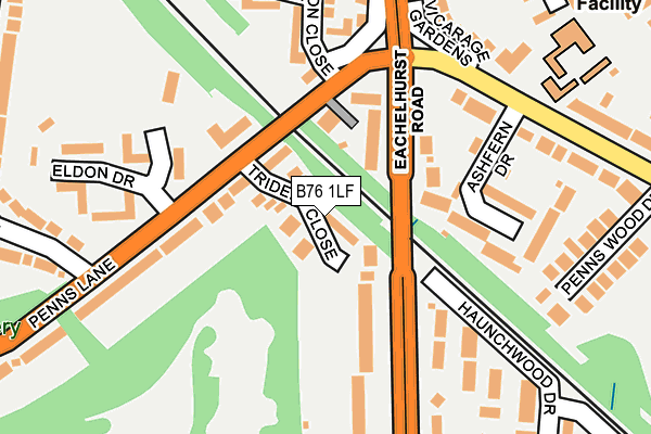 B76 1LF map - OS OpenMap – Local (Ordnance Survey)