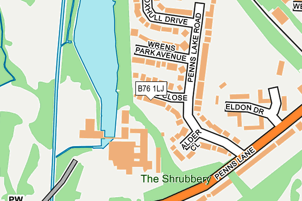 B76 1LJ map - OS OpenMap – Local (Ordnance Survey)