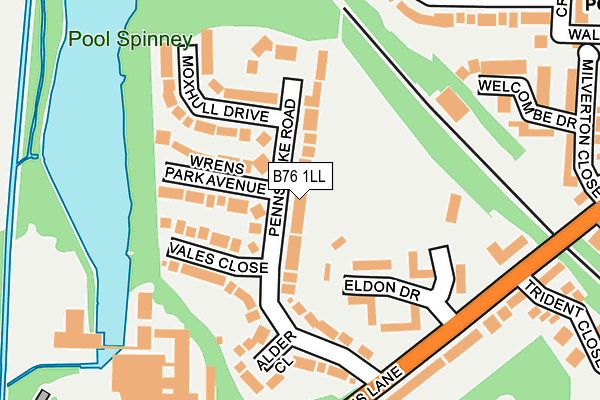 B76 1LL map - OS OpenMap – Local (Ordnance Survey)