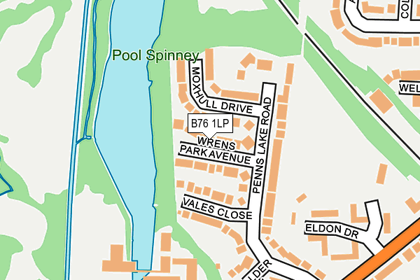 B76 1LP map - OS OpenMap – Local (Ordnance Survey)