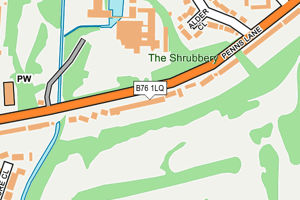 B76 1LQ map - OS OpenMap – Local (Ordnance Survey)