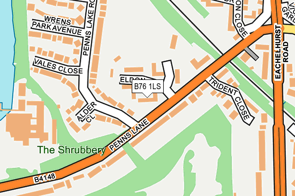 B76 1LS map - OS OpenMap – Local (Ordnance Survey)