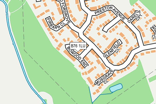 B76 1LU map - OS OpenMap – Local (Ordnance Survey)