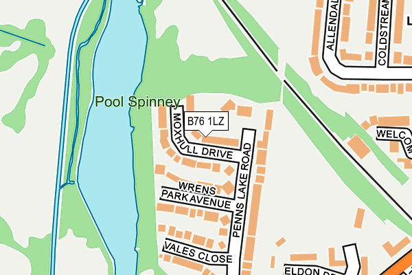 B76 1LZ map - OS OpenMap – Local (Ordnance Survey)