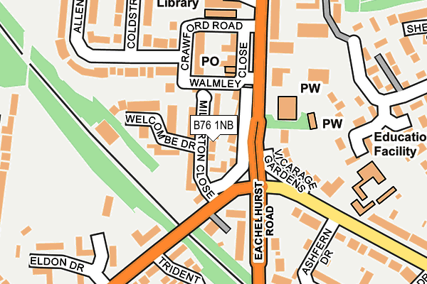 B76 1NB map - OS OpenMap – Local (Ordnance Survey)