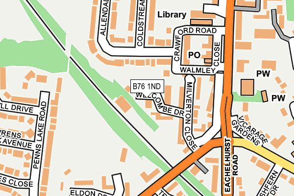 B76 1ND map - OS OpenMap – Local (Ordnance Survey)