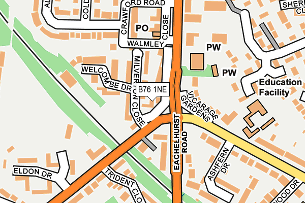 B76 1NE map - OS OpenMap – Local (Ordnance Survey)