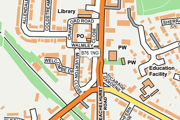 B76 1NG map - OS OpenMap – Local (Ordnance Survey)