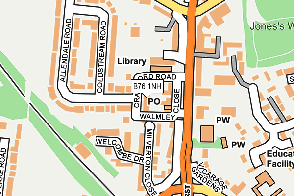 B76 1NH map - OS OpenMap – Local (Ordnance Survey)