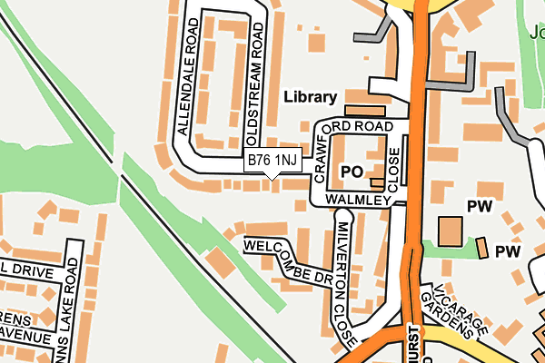 B76 1NJ map - OS OpenMap – Local (Ordnance Survey)