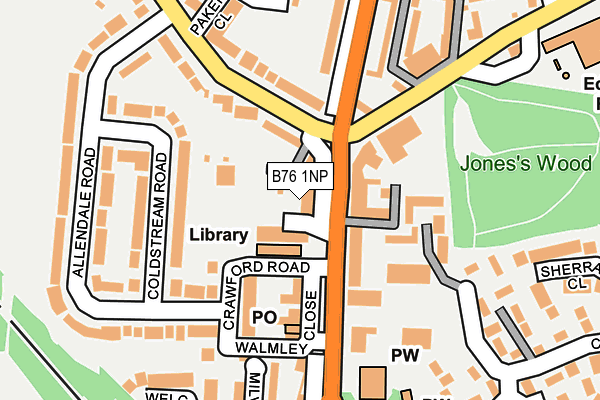 B76 1NP map - OS OpenMap – Local (Ordnance Survey)