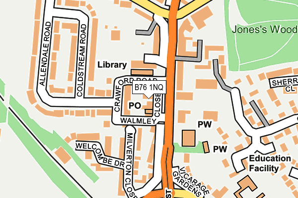 B76 1NQ map - OS OpenMap – Local (Ordnance Survey)