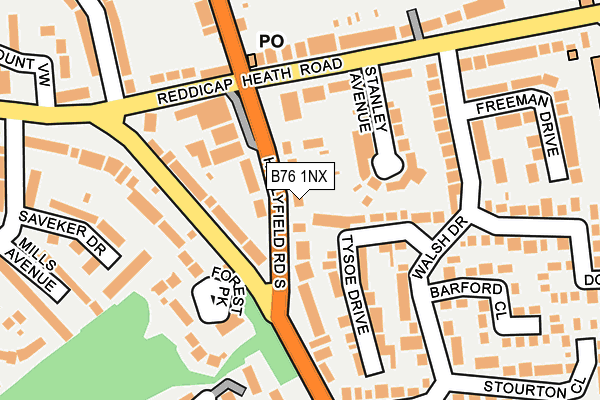 B76 1NX map - OS OpenMap – Local (Ordnance Survey)