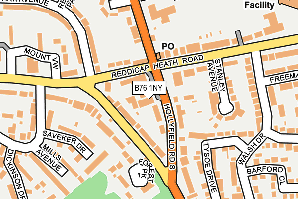 B76 1NY map - OS OpenMap – Local (Ordnance Survey)