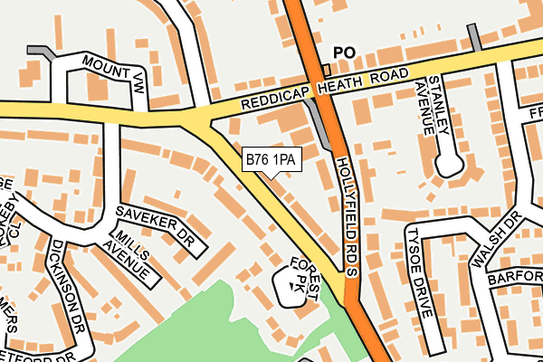 B76 1PA map - OS OpenMap – Local (Ordnance Survey)