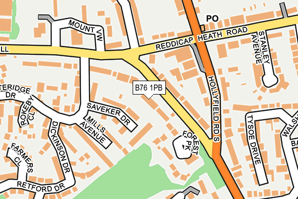 B76 1PB map - OS OpenMap – Local (Ordnance Survey)