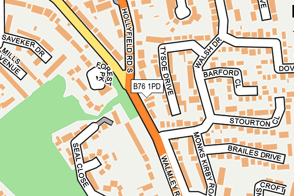 B76 1PD map - OS OpenMap – Local (Ordnance Survey)