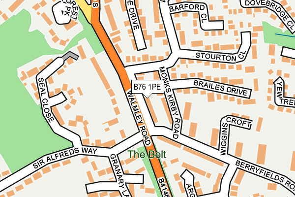 B76 1PE map - OS OpenMap – Local (Ordnance Survey)