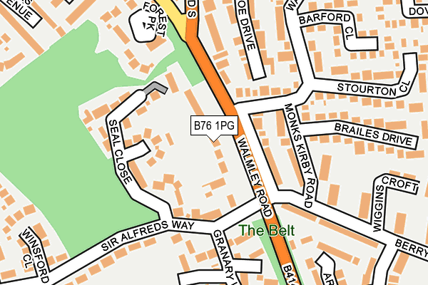 B76 1PG map - OS OpenMap – Local (Ordnance Survey)