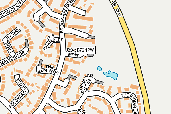 B76 1PW map - OS OpenMap – Local (Ordnance Survey)