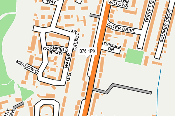 B76 1PX map - OS OpenMap – Local (Ordnance Survey)