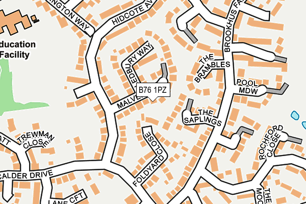 B76 1PZ map - OS OpenMap – Local (Ordnance Survey)