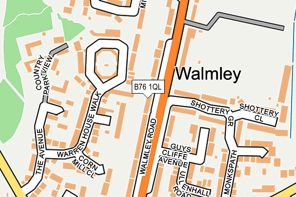 B76 1QL map - OS OpenMap – Local (Ordnance Survey)