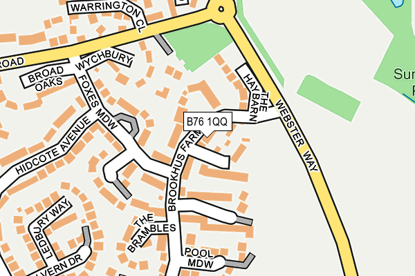 B76 1QQ map - OS OpenMap – Local (Ordnance Survey)