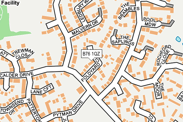 B76 1QZ map - OS OpenMap – Local (Ordnance Survey)