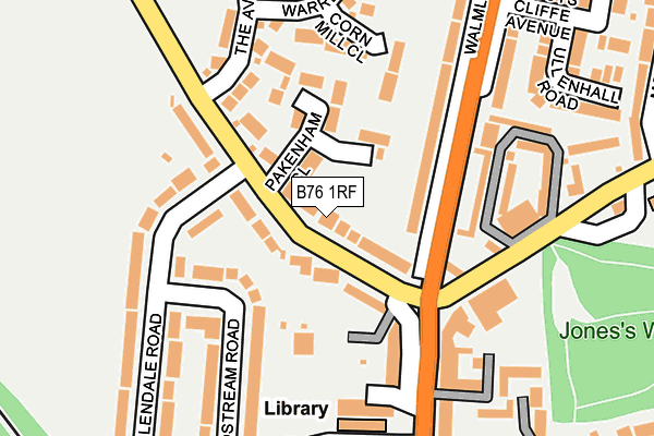 B76 1RF map - OS OpenMap – Local (Ordnance Survey)